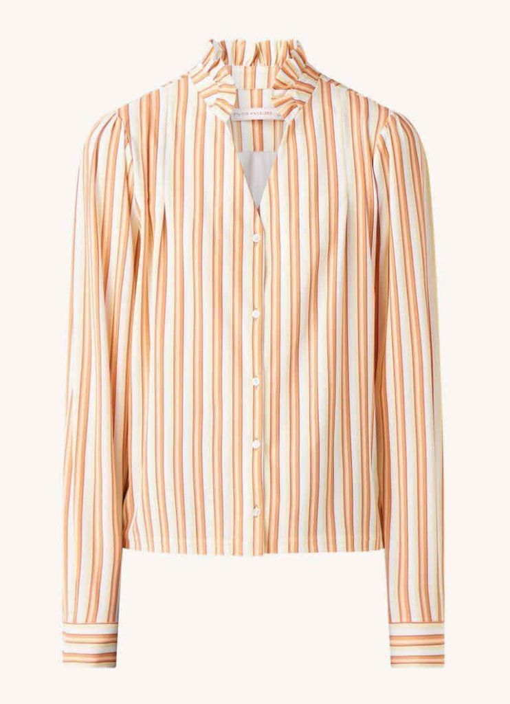 Rita blouse in travel fabric with stripe print