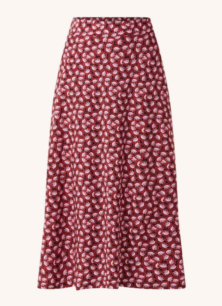 Yfke maxi skirt with leaf print