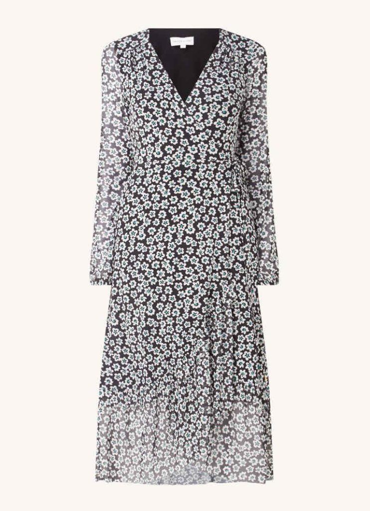 Fashion trends Natacha midi wrap dress of mesh with floral print